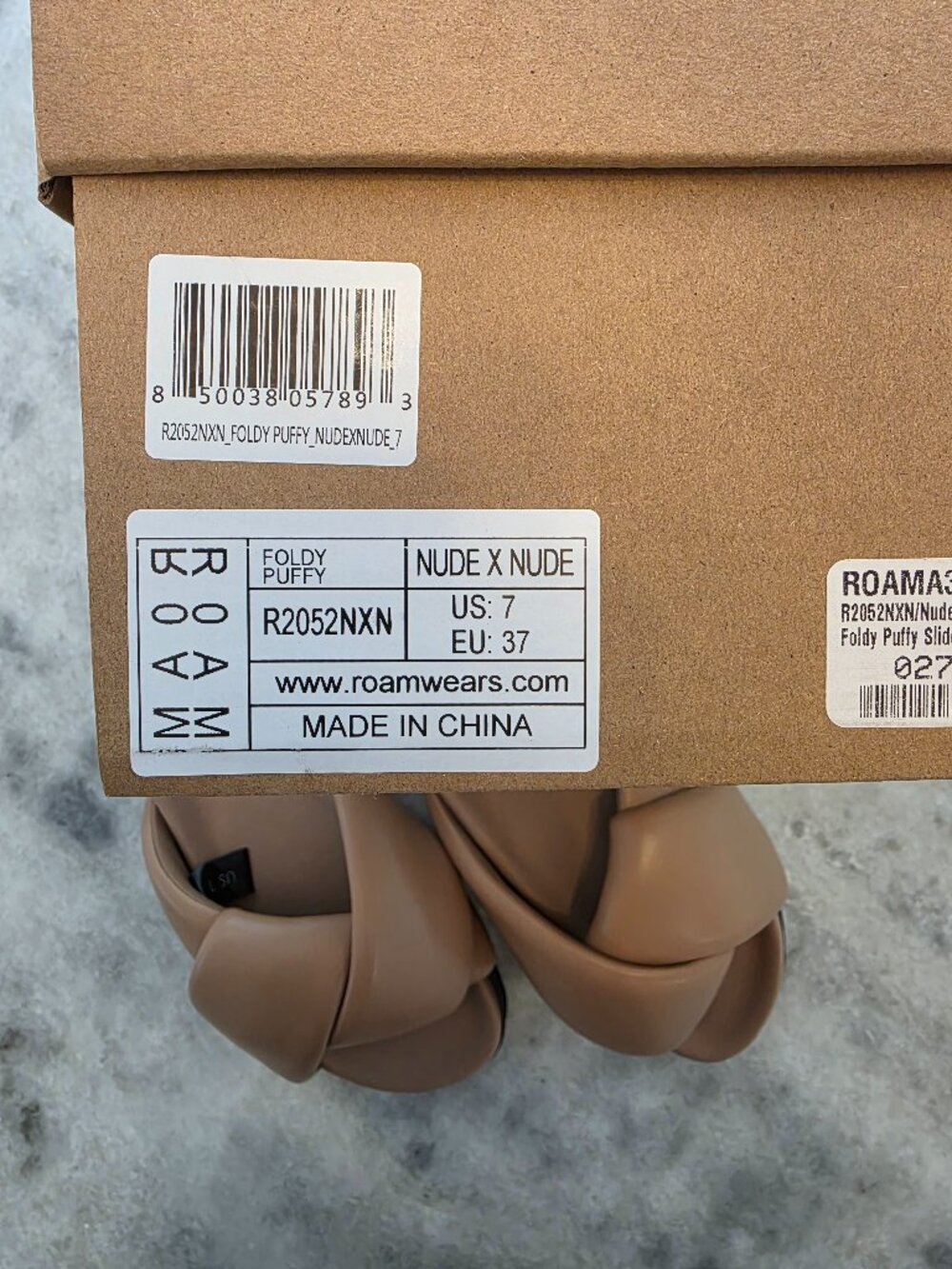 New Roam Puffy Slides in Nude - Picture 5 of 6